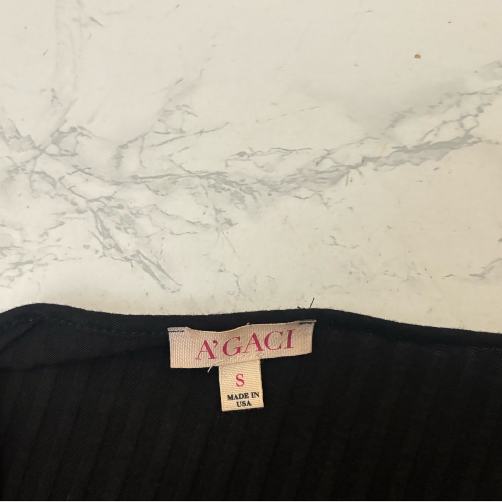 Agaci Long Sleeve Bodycon Dress Women’s S Black Rubbed 1/2 Zip Mini - Picture 4 of 4